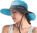 ZOORON Women's Ponytail Safari Sun Hat,Wide Brim UV Protection Outdoor Bucket Hat,Foldable Beach Summer Fishing Hat