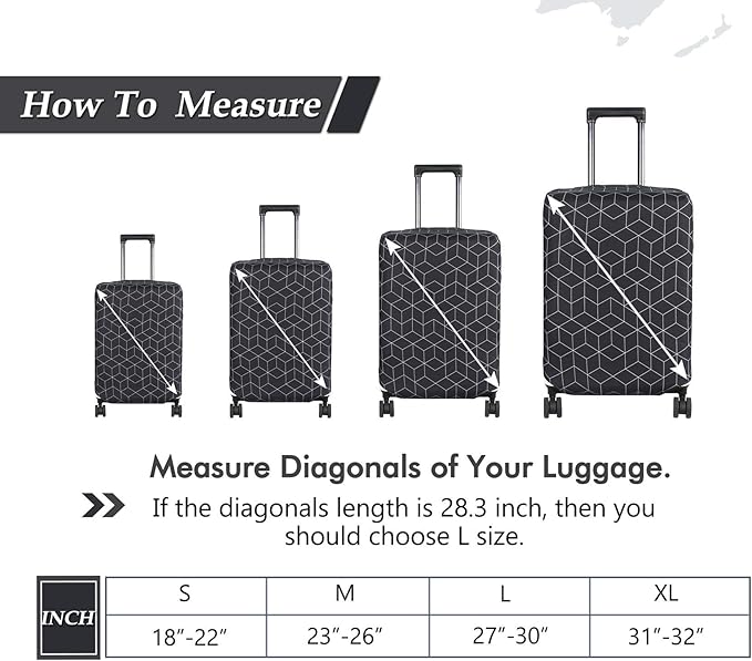 HYPER VENTURE Washable Luggage Cover - Fashion Suitcase Protector Fits 23-26 Inch Luggage (Black Maze, M)