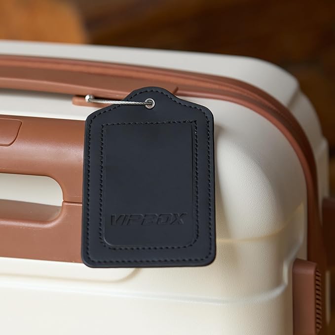 Luggage Labels Premium Travel Suitcase Tags for Baggage Easy to Write Waterproof with Name ID Card for Man Women (Black)