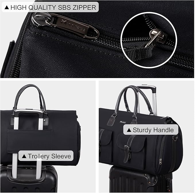 Modoker Garment Convertible Weekender Bag,Carry on Canvas Garment Duffle Bag Heavy Duty Overnight Bags for Men Women