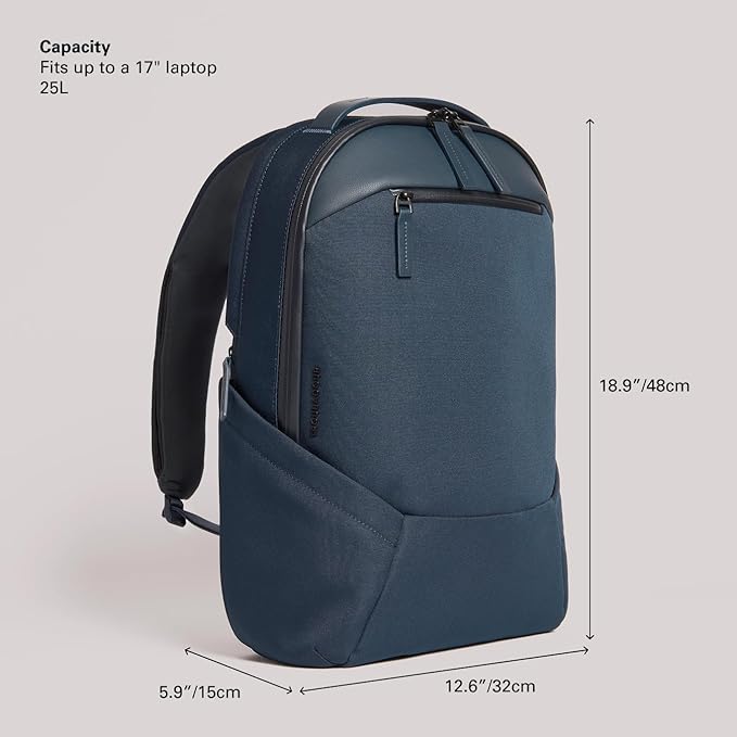 Troubadour Apex Backpack 3.0-25L Premium Laptop Backpack - Ergonomic & Water Resistant - Designed for Work and Travel - Navy