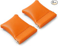 2 Pack PU Leather Slim Engagement Wedding Ring Pouch Leather Jewelry Pouch Christmas,Wedding Party Favor Gift Bag(Orange)