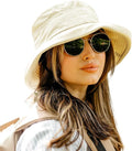 TOP-EX XL/XXL Women’s Wide Brim Bucket Sun Hat with Ponytail Hole UPF 50 Summer Packable Sunhat for Travel Beach Outdoor