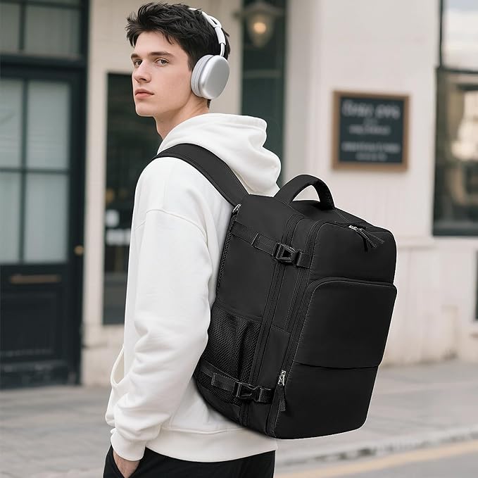 Travel Backpack for Men Women, Personal Item Travel Bag with Multi-Pockets, Airline Approved Carry on Backpack Fits 16inch Laptop, Waterproof Casual Backpack for College,Travel, Work