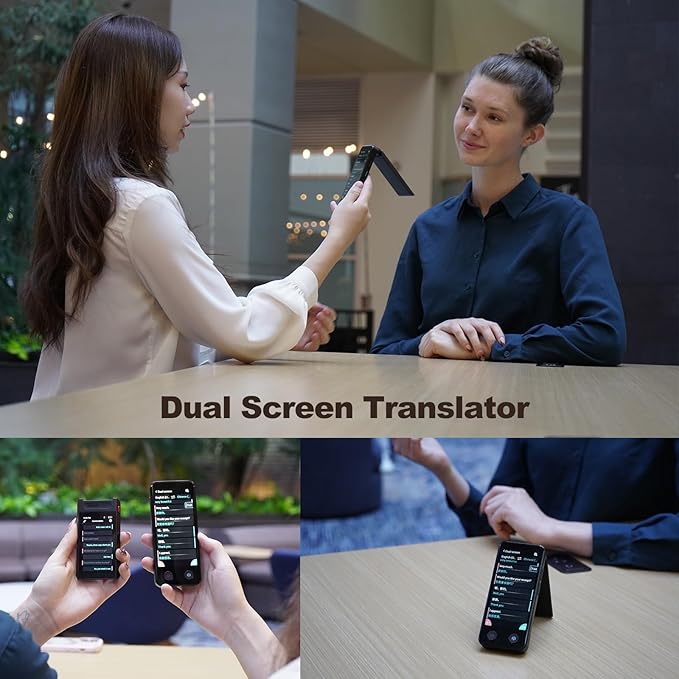 iTour D-pro Language Translator Device, Realtime Detachable Dual Screen AI Translator with 139 Languages, Online & Offline & Photo Translation, Instant Voice Translator for Business Learning Travel