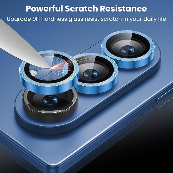 WSKEN for Z Fold 7 Camera Lens Protector Case Cover - Ultra HD Anti-Reflective Tempered Metal Glass Anti Scratch Rear Camera Screen Protector Film for Samsung Galaxy Z Fold 7 5G Accessories,Blue