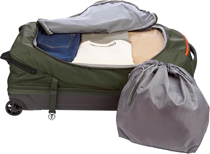 Eddie Bauer Expedition Rolling Duffel Bag with Wheels | Travel | Check-In | Luggage | Rugged | Durable - Dark Thyme, 34"
