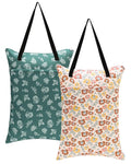 ALVABABY 2 Pack Large Wet Dry Bag Waterproof Hanging Cloth Diaper with Double Zippered Pockets 25x18 inches 2HL03