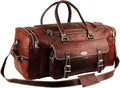 Men’s Gym Sports Overnight Weekender Bag Leather Travel Bags For Men Vintage Leather Duffle Bag Women Carry On Travel Holdall Bag 24 Inches