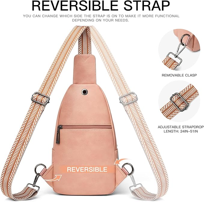 7L Sling Bag for Women Men Leather Small Sling Backpack Daypack Anti Theft Fanny Pack Crossbody Purse Travel