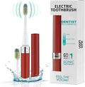 Voom Sonic Go 1 Series Travel Electric Toothbrush Travel Toothbrushes - Battery Operated Toothbrush for Adults & Kids, Dentist Recommended Toothbrush, Portable with 2 Minute Timer (Metallic Red)