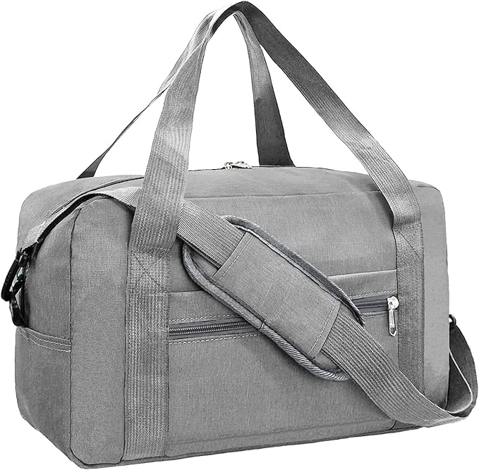 15 Inch Small Carry On Bags for Airplanes Spirit Airlines Personal Item Bag Underseat Foldable Travel Duffle Gym Bags for Women Men(20L, Dark Grey)