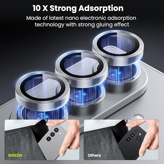 WSKEN for Z Fold 7 Camera Lens Protector Case Cover - Ultra HD Anti-Reflective Tempered Metal Glass Anti Scratch Rear Camera Screen Protector Film for Samsung Galaxy Z Fold 7 5G Accessories,Silver