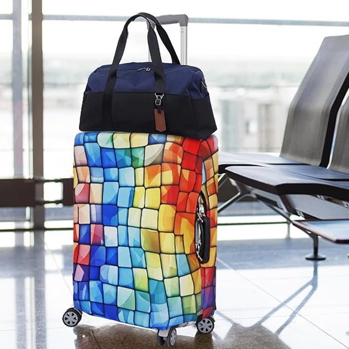 MosaiRudo Travel Luggage Covers For Suitcase Tsa Approved,Suitcase Cover Protector Fit 18-32 Inch Luggage Travel Accessories (T2505, M)