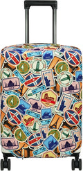 HYPER VENTURE Washable Luggage Cover - Fashion Suitcase Protector Fits 23-26 Inch Luggage (World Voyage, M)