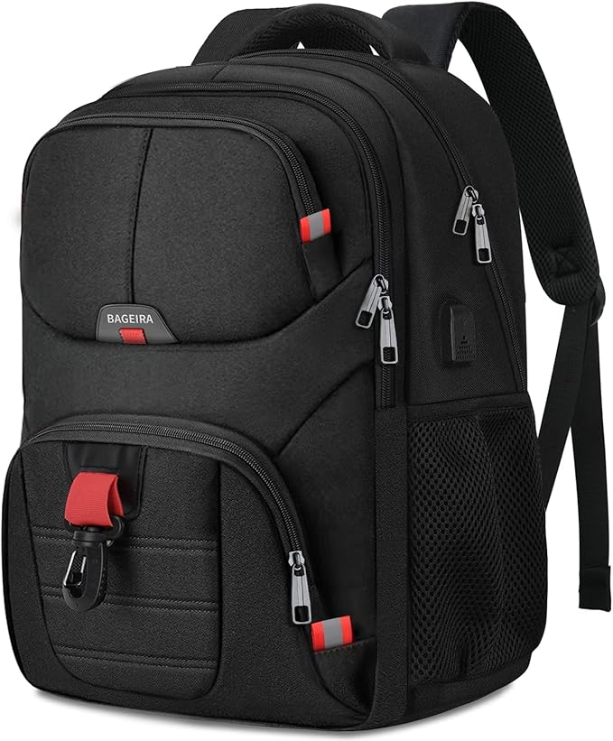 Black Backpack for Men Women, School Backpack for Boys Girls Teens, Backpacks for School, College Back Pack, Book Bag, Water Resistant Bookbag, Business Work Travel mochilas para hombres