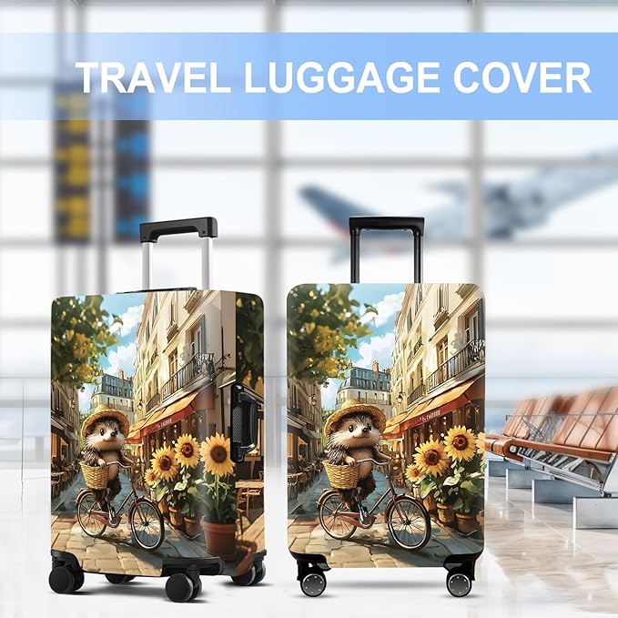 Raccoon Luggage Cover Washable Suitcase Protector Anti-Scratch,Stretchable Fit for 20-34Inch Luggage Durable Travel Bag Cover with Zipper Closure (M(24-26inch suitcase))