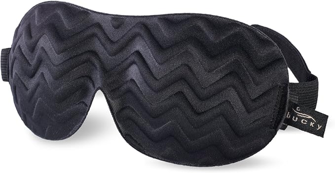 Bucky Ultralight Travel & Sleep Chevron Eye Mask, Black, One Size
