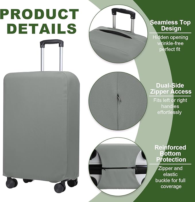 PATIKIL Luggage Cover, Suitcases Covers Elastic Carry on Cover Protector Washable Scratch-Resistant Fits 22-23 Inch Luggage for Travel Business Trips, Gray