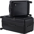 2 pieces 20/29 Aluminum Frame Carry On and Checked Luggage Set with Side Opening, Lightweight Hardshell ABS+PC Trunk Suitcase with TSA Lock, 360° Universal Wheels & Adjustable Handle, Black