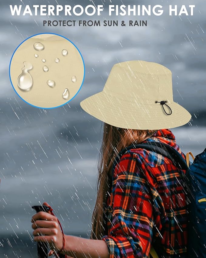 BROTOU Foldable Bucket Hats for Women/Men, UPF 50+ Wide Brim Sun Hat, Waterproof Fishing Cap with UV Protection