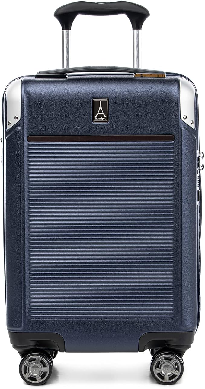 Travelpro Platinum Elite Hardside Expandable Carry on Luggage, 8 Wheel Spinner, TSA Lock, Hard Shell Polycarbonate Suitcase, True Navy Blue, Compact Carry on 20-Inch