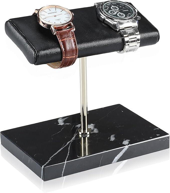 LYS&LYX Watch stand watch display stand watch holder watch Handcrafted watch holder (2--black/silver/black)