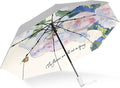 Cuby UV Sun Umbrella Compact Folding Travel Umbrella Auto Open and Close for Windproof, Rainproof & 99.9% UV Protection Parasol with Silver Anti-UV Coating (Silver Rose)