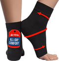 KEMFORD Ankle Compression Sleeve - Plantar Fasciitis Braces - Open Toe Compression Socks for Swelling, Sprain, Neuropathy, Foot Arch Support for Men and Women - 15-20mmhg, 2XL, Black