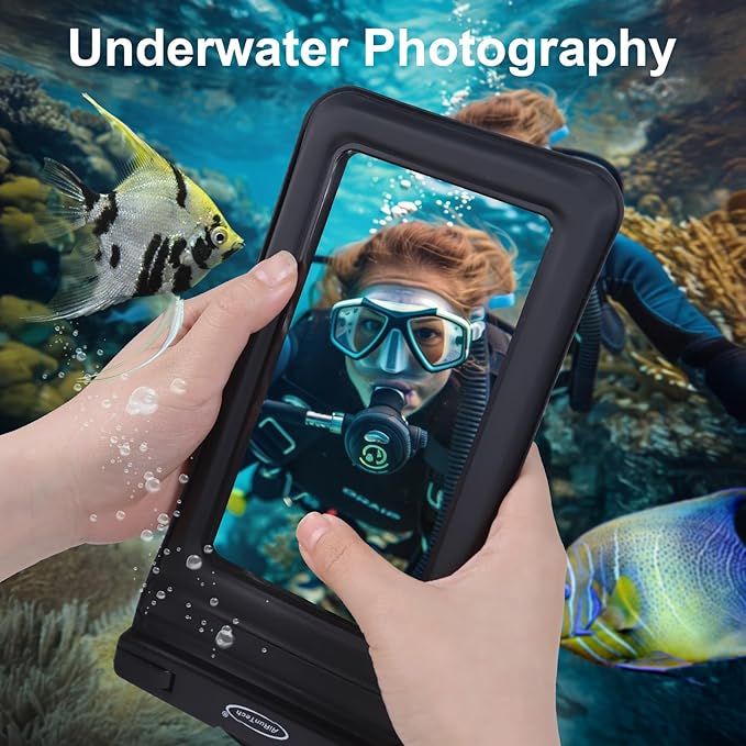 AiRunTech Universal Waterproof Phone Pouch, Beach Essential Accessories Protector iPhone Passport Money Sandproof,Swimming Sup Surfing Jetski Must Haves