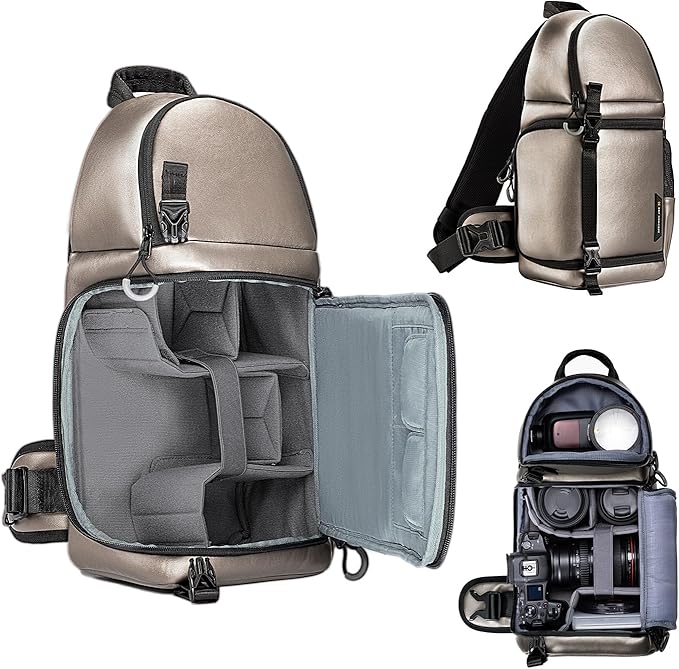 K&F CONCEPT Camera Sling Bag Crossbody Bag Camera Shoulder Backpack DSLR/SLR/Mirrorless Photography Bags Compatible with Canon/Nikon/Sony/Fuji/Gopro/DJI