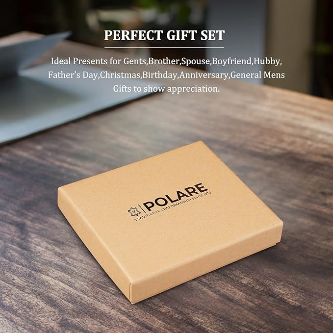 Polare Luxury RFID Blocking Leather Passport Holder Travel Wallet For Men and Women (Coffee with AirTag Slot)