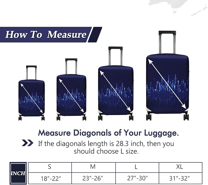 HYPER VENTURE Washable Luggage Cover - Fashion Suitcase Protector Fits 18-22 Inch Luggage (Nightscape, S)