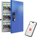 WeHere 72 Key Lock Box Wall Mount, Smart Key Cabinet with Key Tags, use OTP Share/APP Blutooth/Fixed Code Unlock,Large Key Safe Security Storage for School/Realtors/Office Key Management