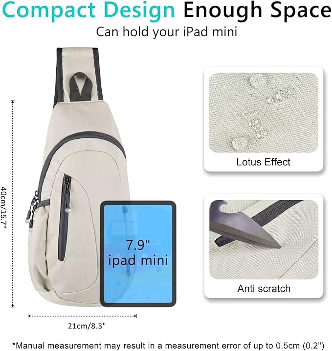TITECOUGO Small Sling Bag, Lightweight Crossbody Backpack for Men Women, Shoulder Bag for Sports and Outdoor