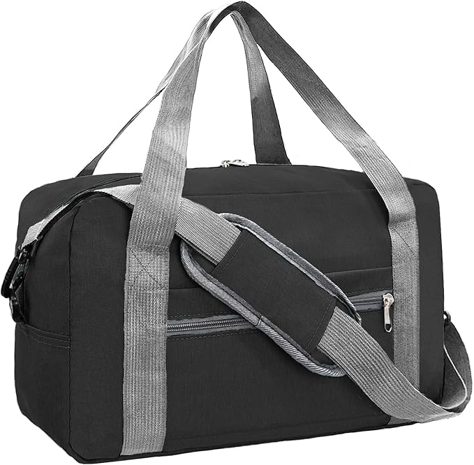 For Spirit Airlines Personal Item Bag 16x10x8 in Underseat Carry-on Luggage foldable Travel Duffle Bag for Airplanes(20L, Black)