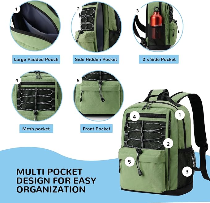 10L Small Size Casual Backpack for Kids Girls Boys Ages 3-9, Mini Waterproof Outdoor Sport Travel Hiking Camping Daypack (Light Purple)