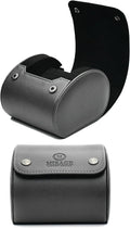 Single Watch Roll Case Watch Travel Case Box 1 Watch Display Case Slate Gray Swiss Motif Design Vegan Leather