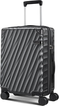 Luggage sets with Spinner Wheels, PC Hard Shell Travel Luggage, Carry On suitcase with TSA Lock,YKK Zippers,Charcoal Metallic (Gray, Carry-on 20-Inch)