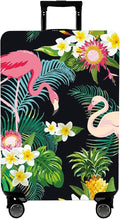WUJIAONIAO Travel Luggage Cover Baggage Suitcase Cover Protector Skins 18-32 Inch (Flower flamingo, XL (for 29-32 inch luggage))