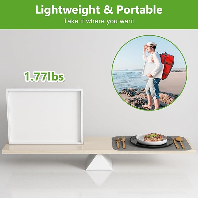 Bed Tray Table with Folding Legs, Bamboo Breakfast in Bed for Kitchen Serving Tray, Sofa, Eating, Used As Laptop Desk Snack Tray (4 Pack, White Color)
