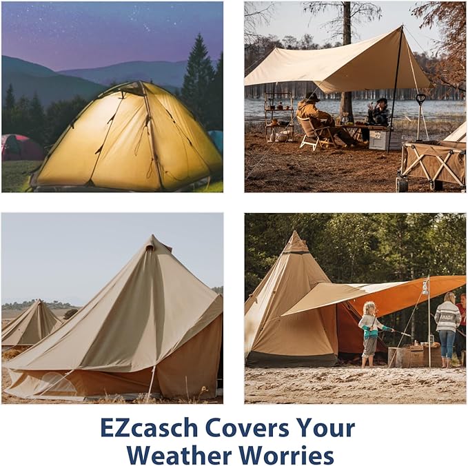 20’x20’ Canvas Tarp Heavy Duty Water Resistant Tarpaulins with Aluminum Grommets,UV Resistant, 22Mil Multipurpose Drop Cloth, 14oz Cover Sheet for Outdoor and Indoor Use with Ropes Yellow