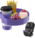 Kids Car Seat Tray, Travel Tray with Cup Holder for Toddler Baby, Kids Car Seat Food Snack Organizer for Road Trip, Stroller snack Organizer Travel Must Haves Toddler Must Haves (Purple, 1 PCS)