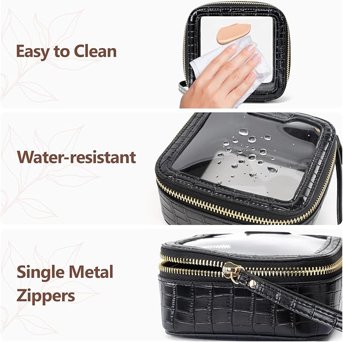 PACKISM TSA Approved Toiletry Bag - Upgrade Color-Edged Clear Makeup Bags, Clear Toiletry Bags For Traveling Fits Various Storage Needs