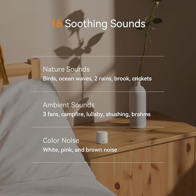 Dreamegg White Noise Sound Machine - Portable Sound Machine for Sleep, Travel Sound Machine for Baby Adults, 16 Nature Sound, Timer, White Noise Machine for Sleeping Office Privacy Home Gift, 2 Pack