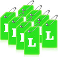 8 Pcs Luggage Tags for Suitcases, 26 Initial Letter Travel Luggage Baggage Identification Labels ID Tags Fully Bendable Tags with Stainless Steel Loop (Letter L, Green)