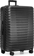 U.S. Traveler Boren Polycarbonate Hardside Rugged Travel Suitcase Luggage with 8 Spinner Wheels, Aluminum Handle, Black, Checked-Large 30-Inch