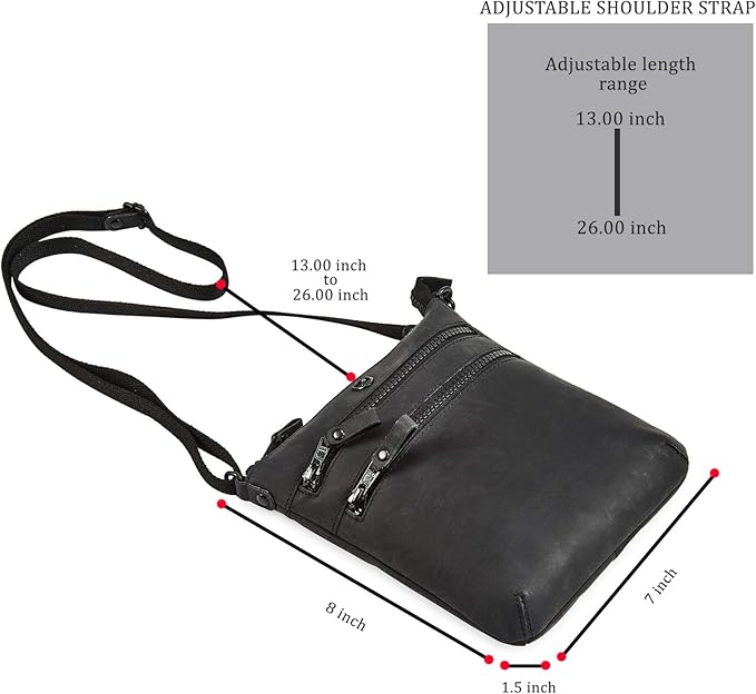 Crossbody Sling Bag for Women Small Real Leather Purse Vintage Travel Crossover Shoulder Bag Handmade
