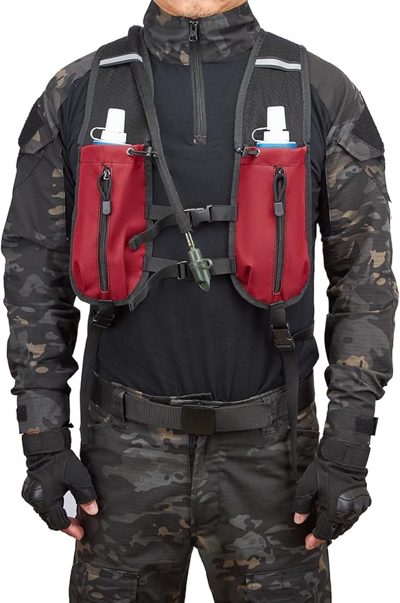 ATBP Running Hydration Vest Pack Thermal Insulation 3L TPU Water Bladder Tactical Backpack Bag for Cycling Hiking Daypack Men & Women