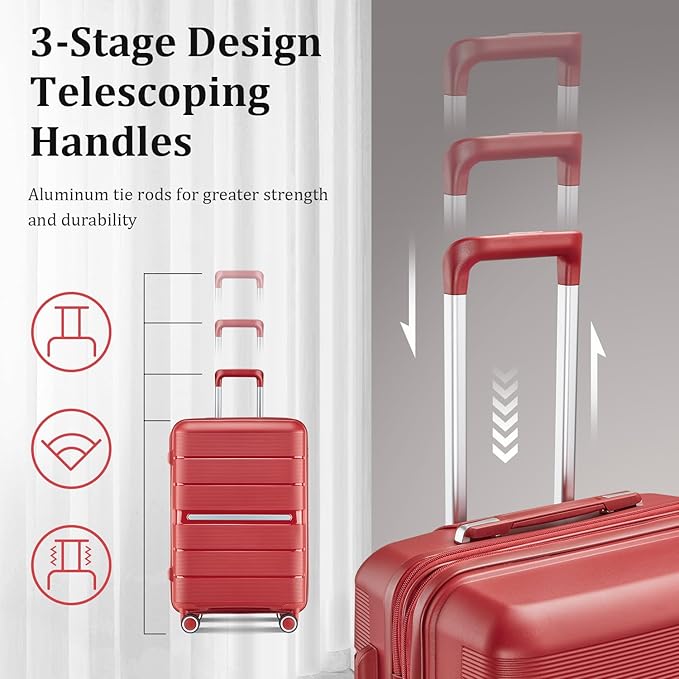 4-Piece Hardshell Luggage Set with TSA Locks, Expandable Suitcases and Silent Spinner Wheels - Vibrant Colors for Easy Identification (14/20/24/28 Inch) - Family Travel Suitcase Sets